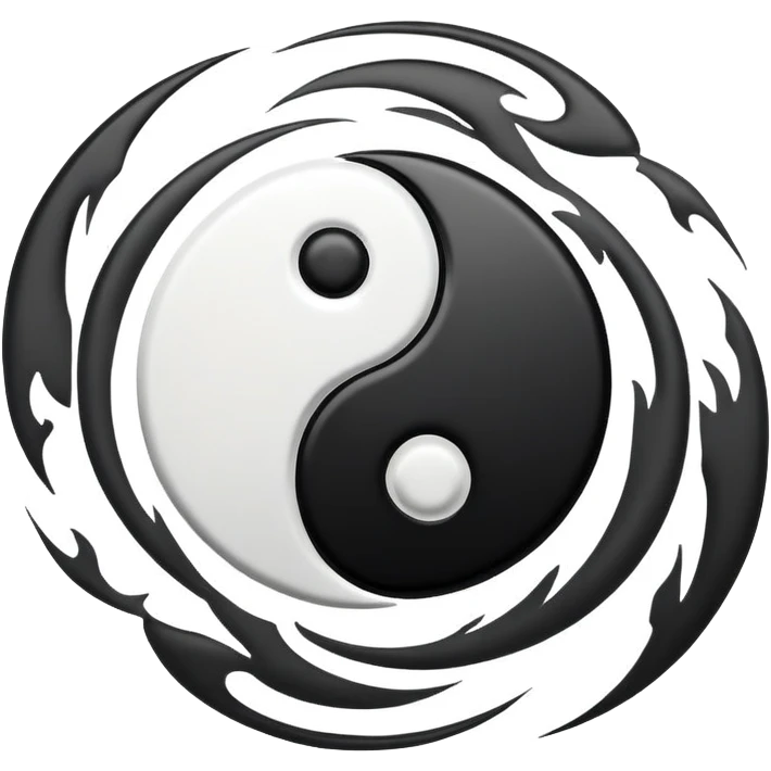 Taoist yin yang symbol with flowing energy emoji