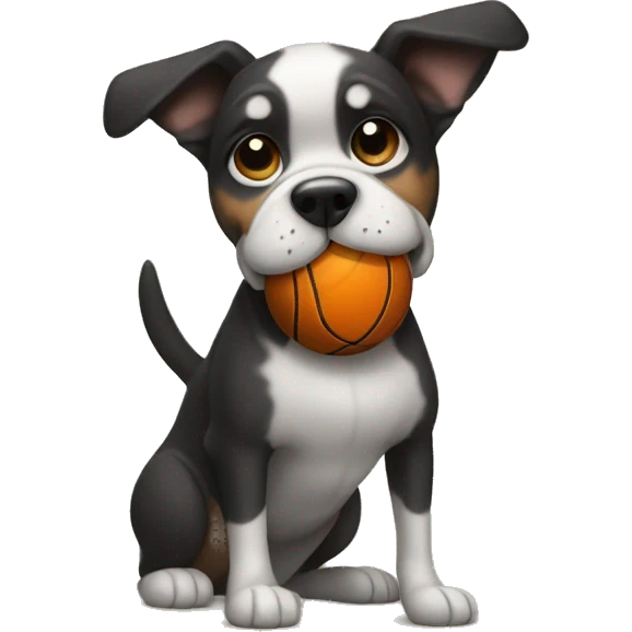 the ball-playing dog emoji