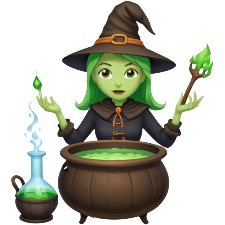 green witch cooking potion emoji