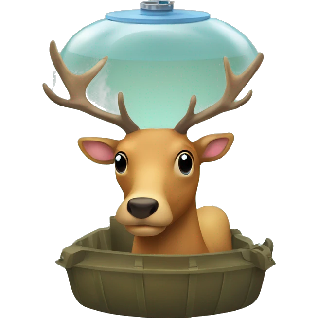 elk in a tank cartoon style emoji