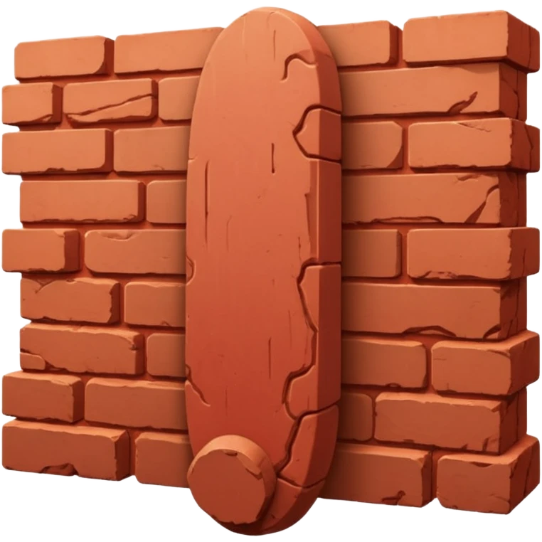 Erect penis shaped monolith made out of layered bricks emoji