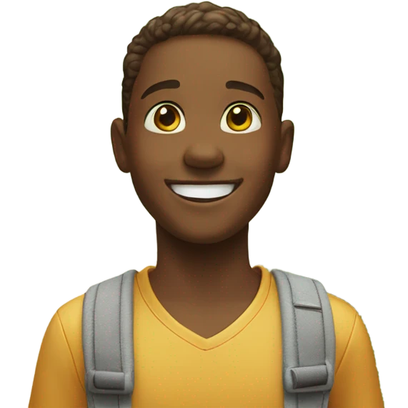 smiling boy in outdoor setting emoji
