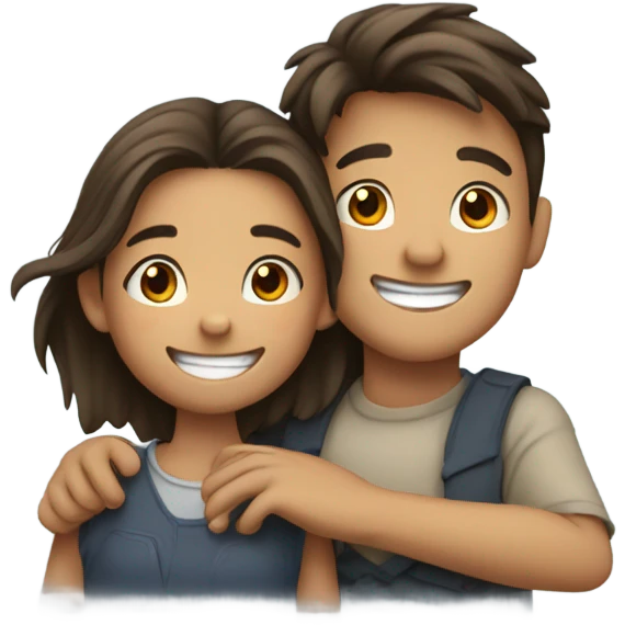 Girl hugging boy emoji