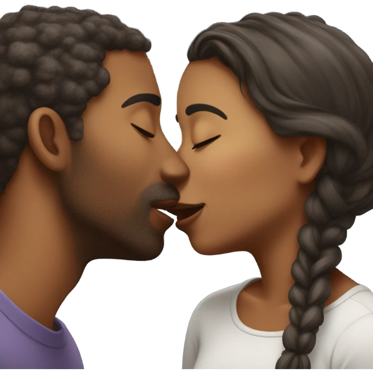 A couple kissing emoji