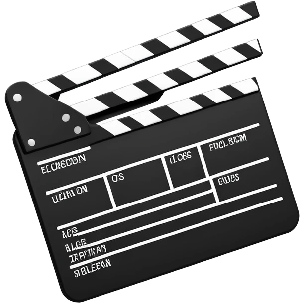 ultra minimalist clapperboard symbol, just a rectangle and a diagonal line, nothing more emoji