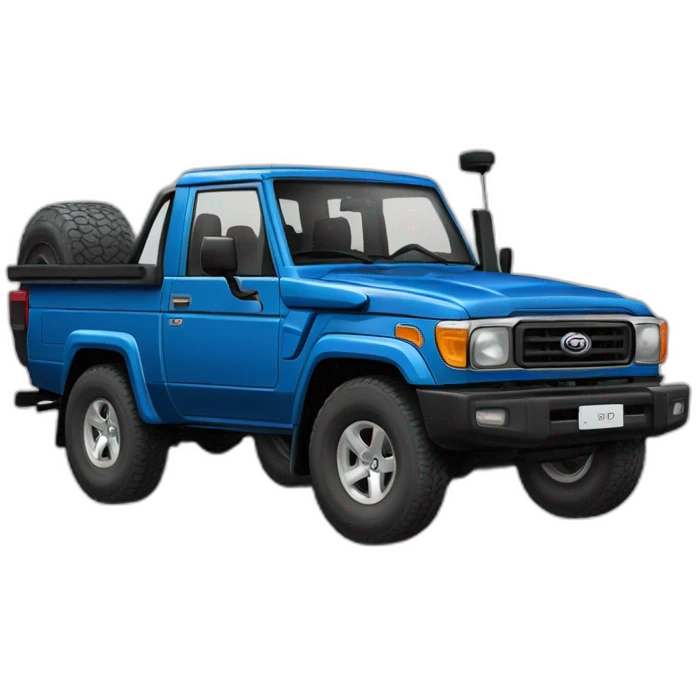 Fox driving a blue toyota landcruiser 70series emoji