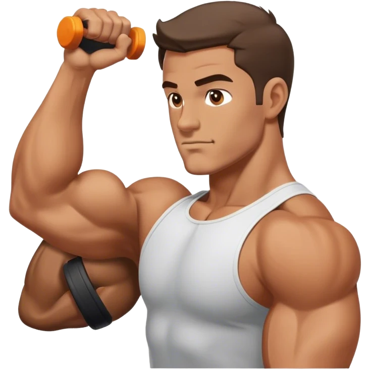 side view guy doing bicep-curls emoji