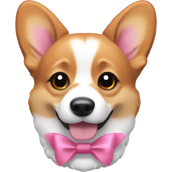 corgi with two little cute pink bows emoji
