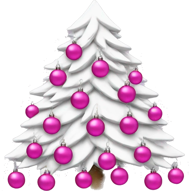 White Christmas tree with pink ornaments  emoji