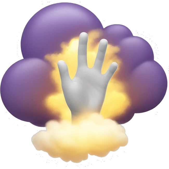 glowing hand coming out of a cloud emoji