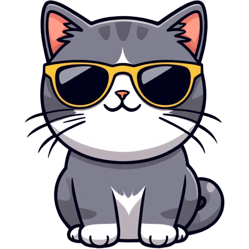 Cat with sunglasses emoji