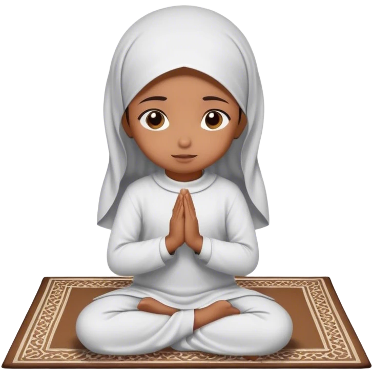 muslim girl praying on prayer mat emoji