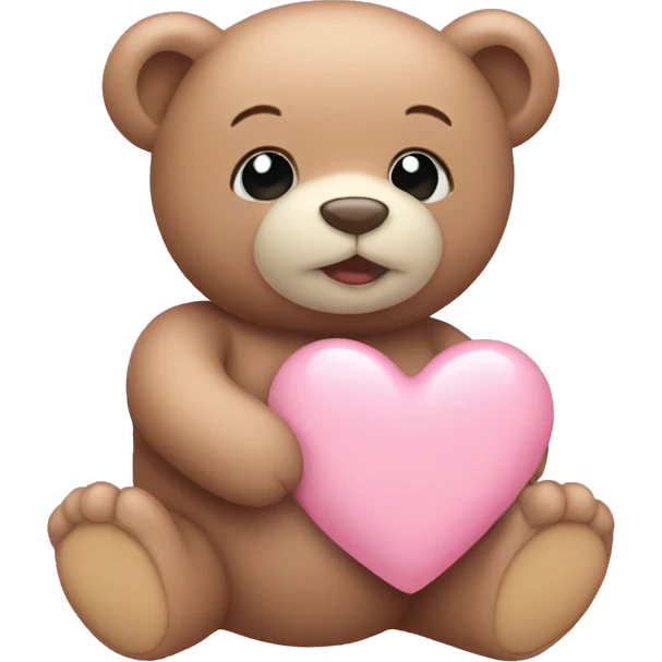 baby pink heart with teddy bear emoji