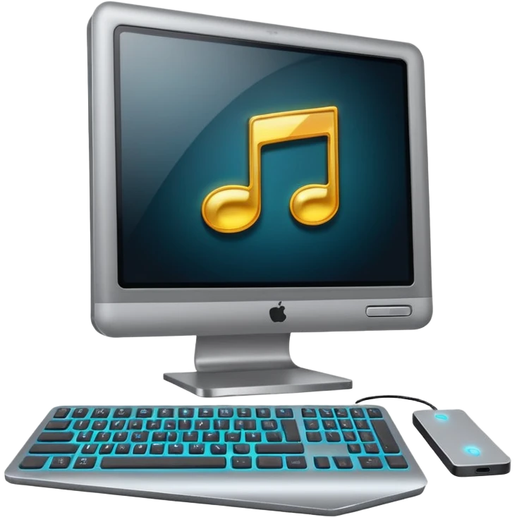 a computer play music emoji