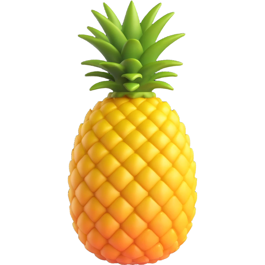 realistic and sharp pineapple icon without eyes, nose, or mouth emoji