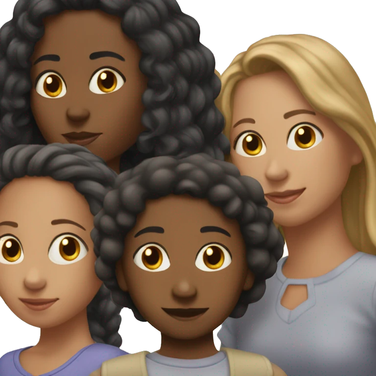 4 black sisters, 1 brother emoji