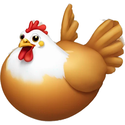 Chicken laying an egg emoji