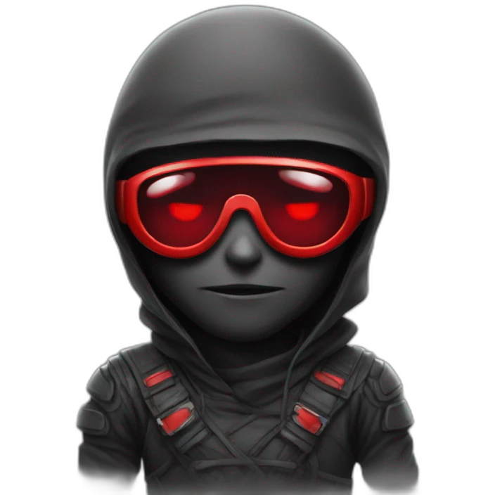 Alien ninja with red glasses emoji