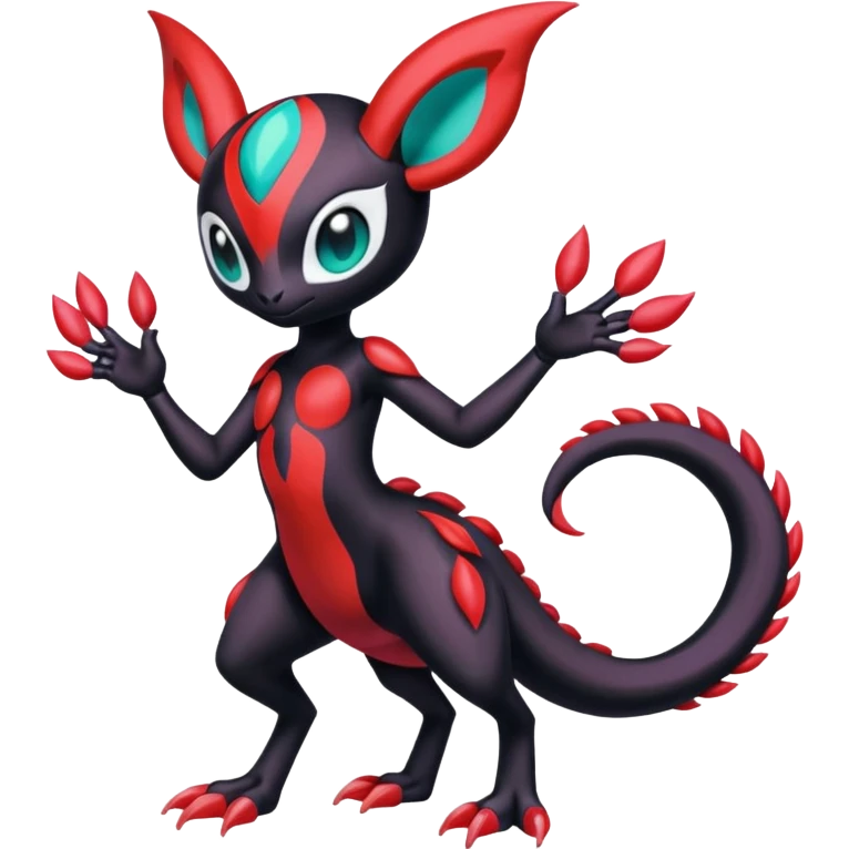 Colorful Exotic Meloetta-Darkrai-Venom-Stitch-Fakémon-creature-hybrid emoji