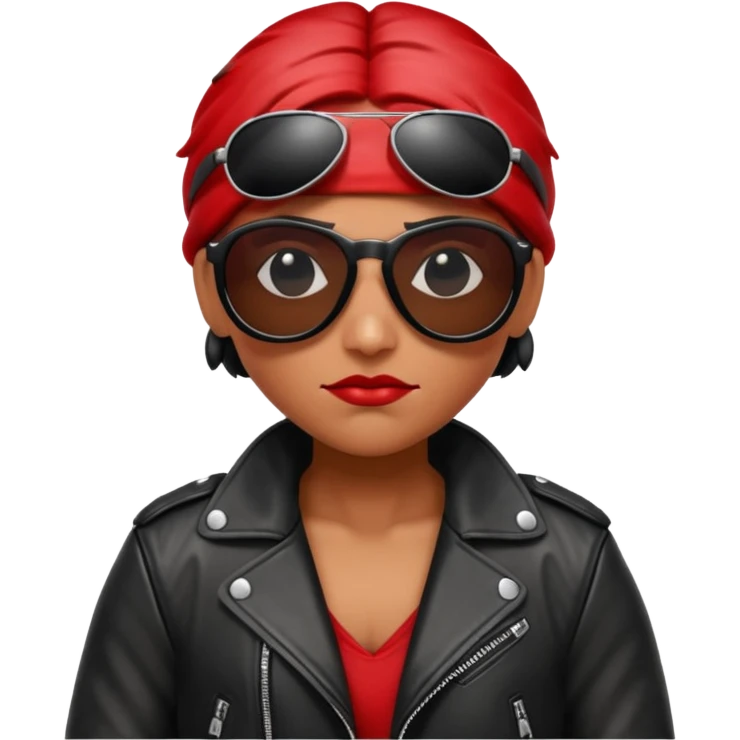 a badass ladybug beetle thug with sunglasses and a leather jacket emoji