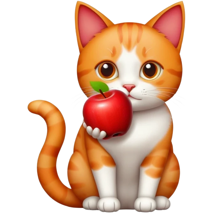 An apple on cat emoji