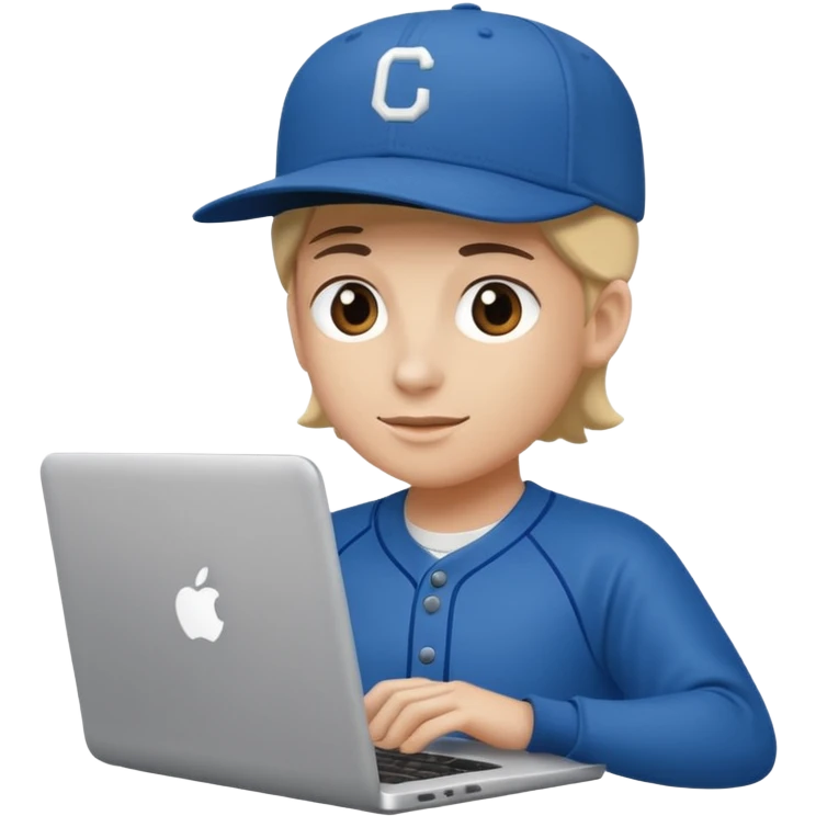 Crea una persona con una gorra y una lapto emoji