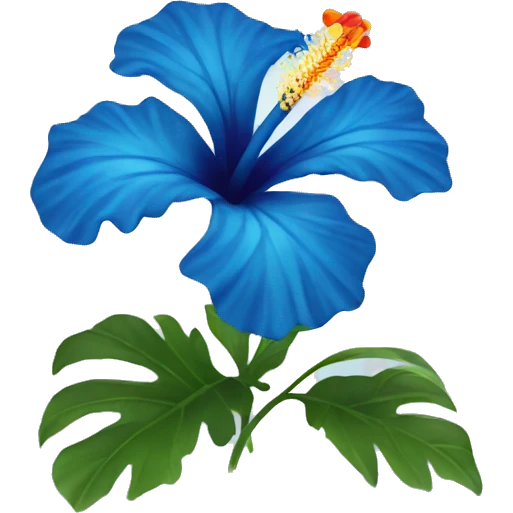 Blue hibiscus flower emoji