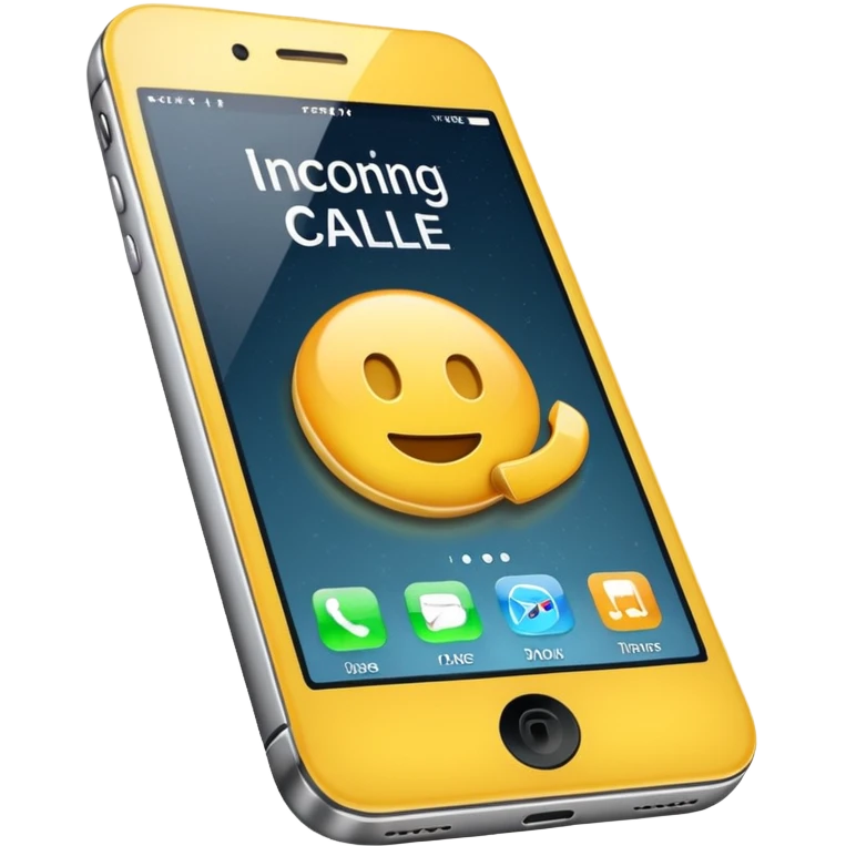iphone  con fondo negro que diga "llamada entrante" emoji