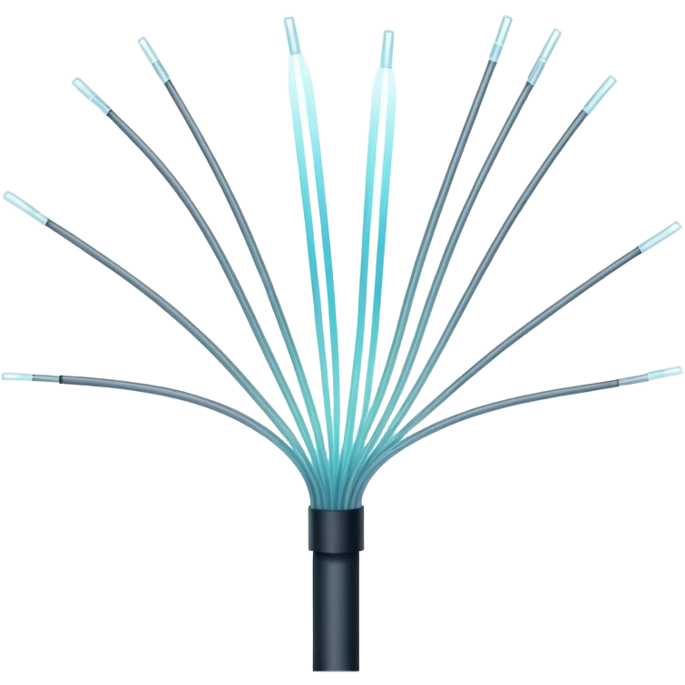 glowing optic fiber cable filaments showing thin glass strands emoji
