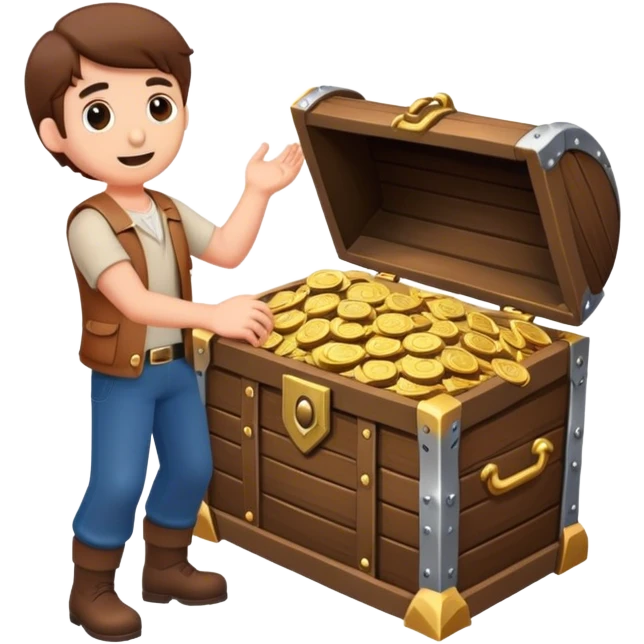 man opening treasure chest emoji