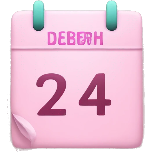 A pastel pink calendar with the date 24th December emoji