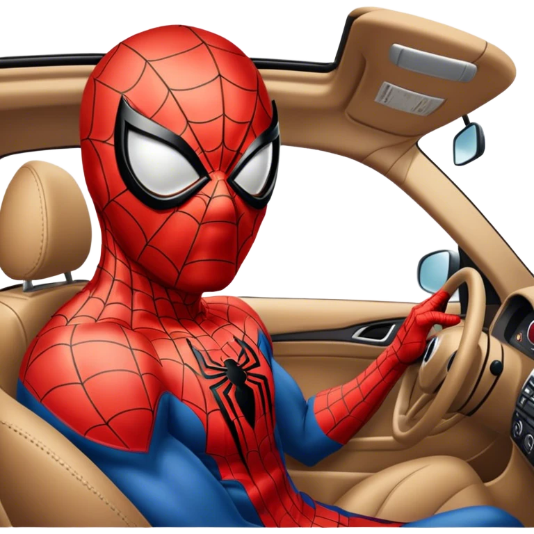 Spiderman in a car emoji