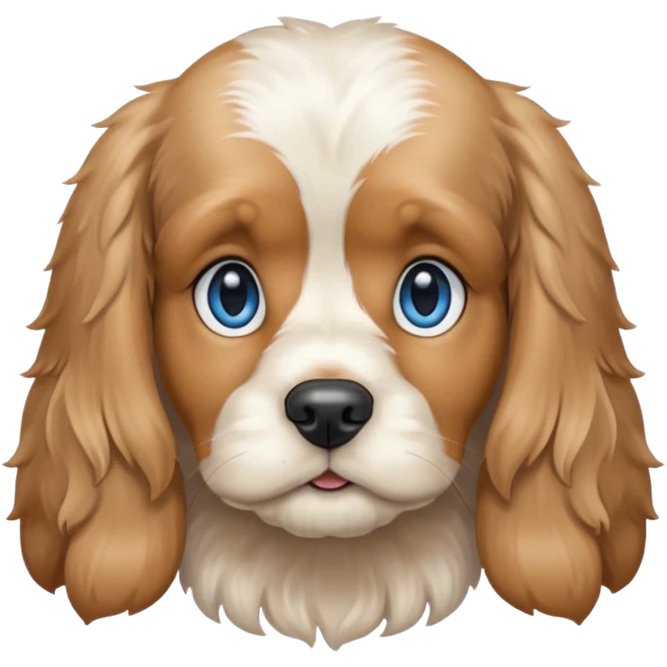 Light colored cocker spaniel with blue eyes emoji