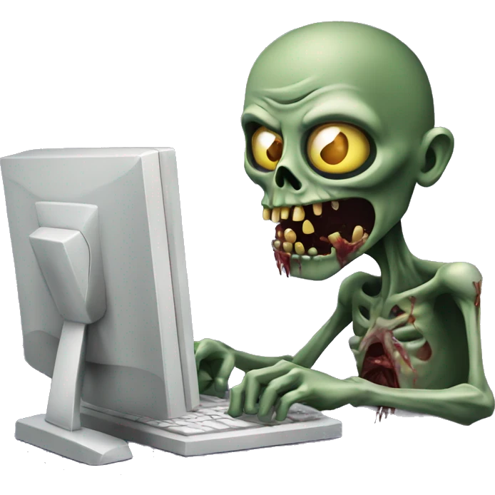 zombie working on a computer emoji