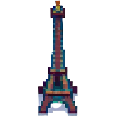 Eiffel Tower, pixel art style, minimal and blocky emoji