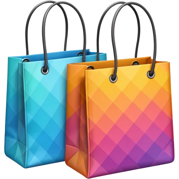 2 aesthetic shopping bag with pattern emoji