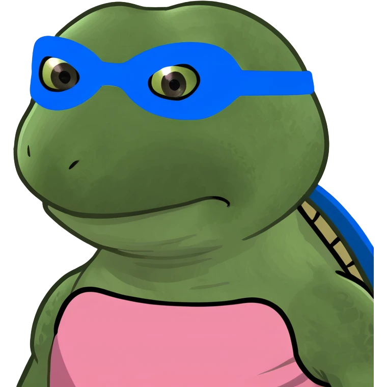 ninja turtle wearing blue eye mask with SPAM emoji