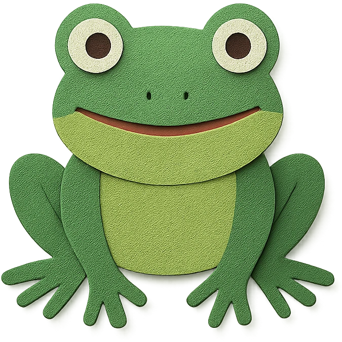нарисуй лягушку смотрящую на зрителя emoji