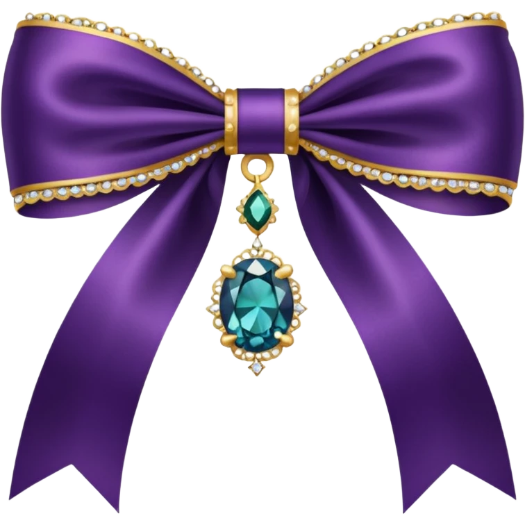 dark purple ribbon with jewelry emoji