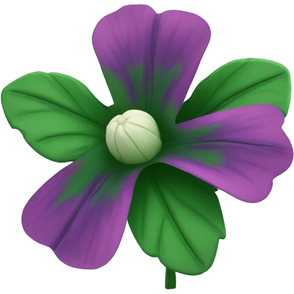 Dark Green coloured Mallow flower. emoji