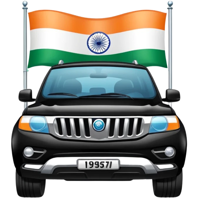 Black car fo officers India suv Indian.flag emoji