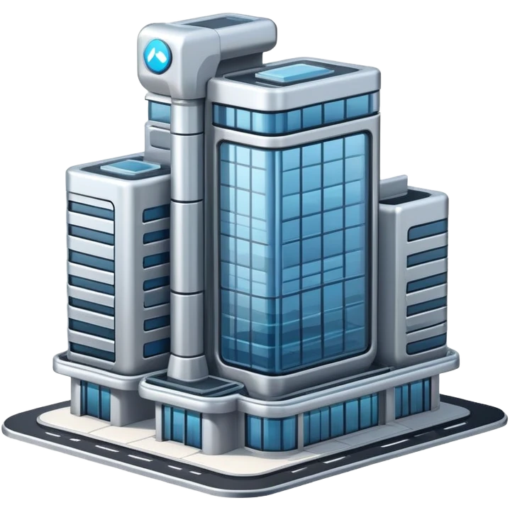 A smart industry building emoji