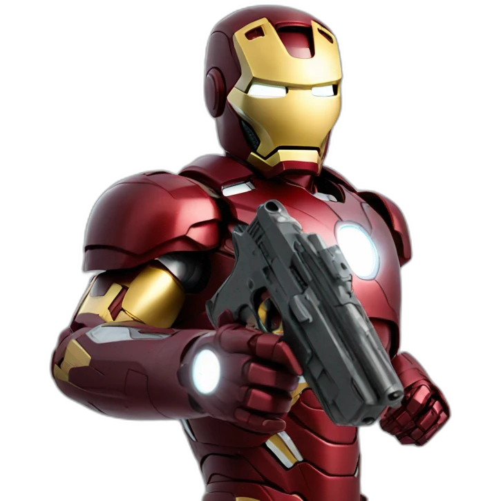 Iron Man holding a gun emoji