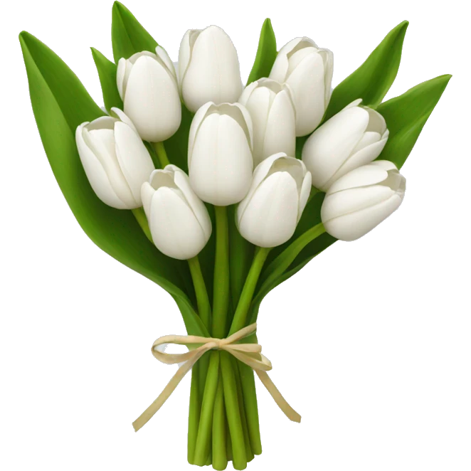 white tulip bouquet  emoji