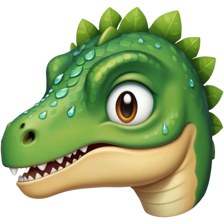 dinosaur face with tears emoji