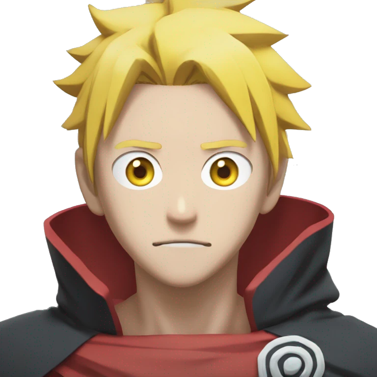 boruto uzumaki avec une cape et une trace sur son oeil gauche  emoji