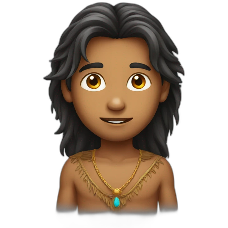 Indian Boy face with long hairs emoji
