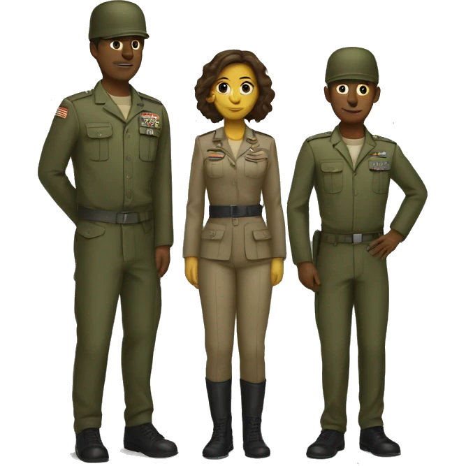 4 army people standing next to eachother emoji