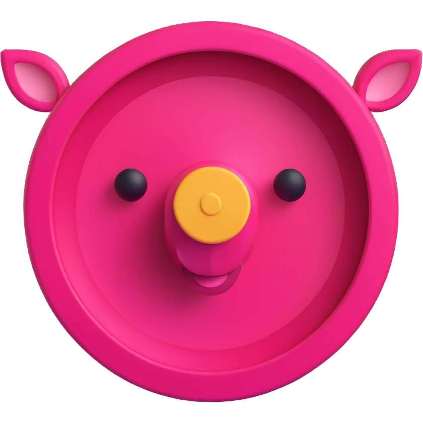 pink bullseye, 3D style, playful and rounded, toy-like emoji