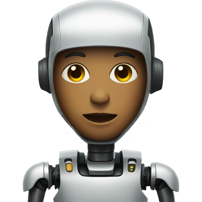 person with a robot screen face like tv emoji